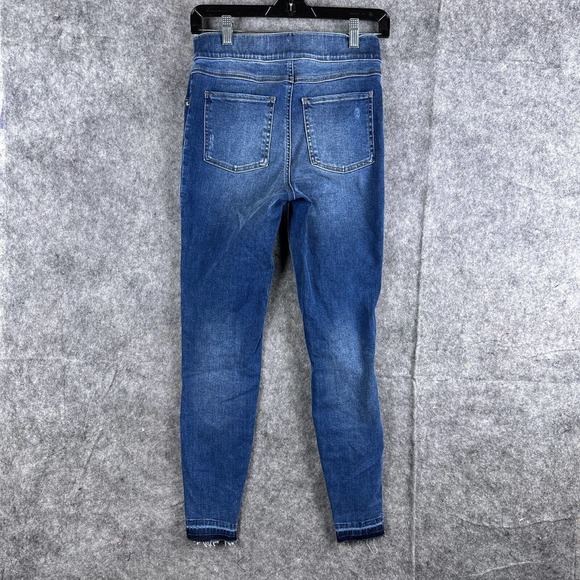 Spanx Jeans Womens Small Blue Pull On Distressed‎ Tummy Control - Picture 12 of 15